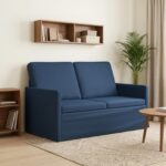 vidaXL Sofa pre 2 osoby Modrá 130 x 81 x 82 cm Látka