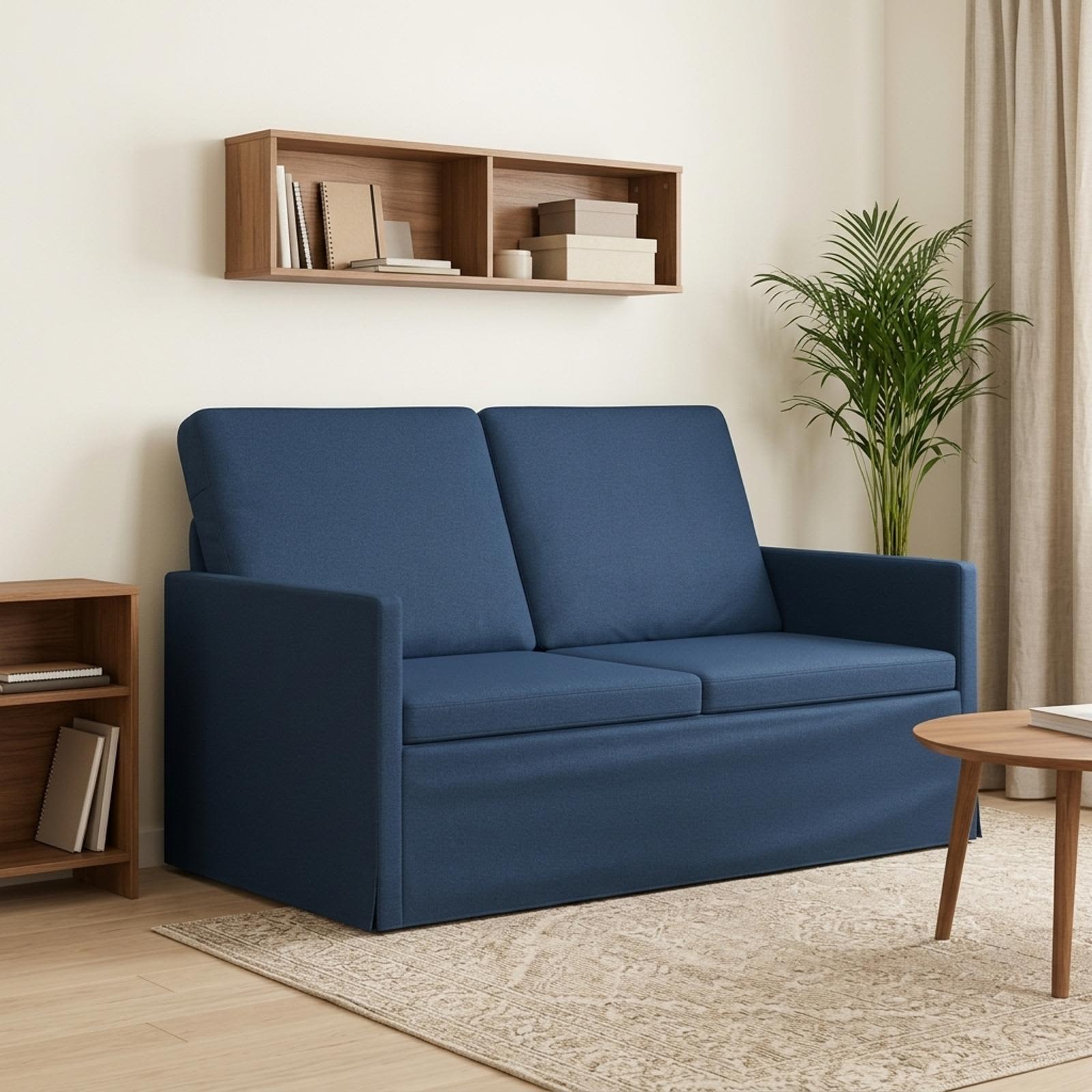 42041048_1.jpg vidaXL Sofa pre 2 osoby Modrá 130 x 81 x 82 cm Látka – Obrázok 1