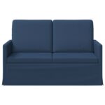 vidaXL Sofa pre 2 osoby Modrá 130 x 81 x 82 cm Látka – Obrázok 3