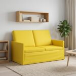 vidaXL Sofa pre 2 osoby Svetložltá 130 x 81 x 82 cm Látka