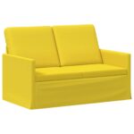 vidaXL Sofa pre 2 osoby Svetložltá 130 x 81 x 82 cm Látka – Obrázok 2