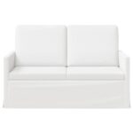 vidaXL Sofa pre 2 osoby Biela 130 x 81 x 82 cm Látka – Obrázok 3
