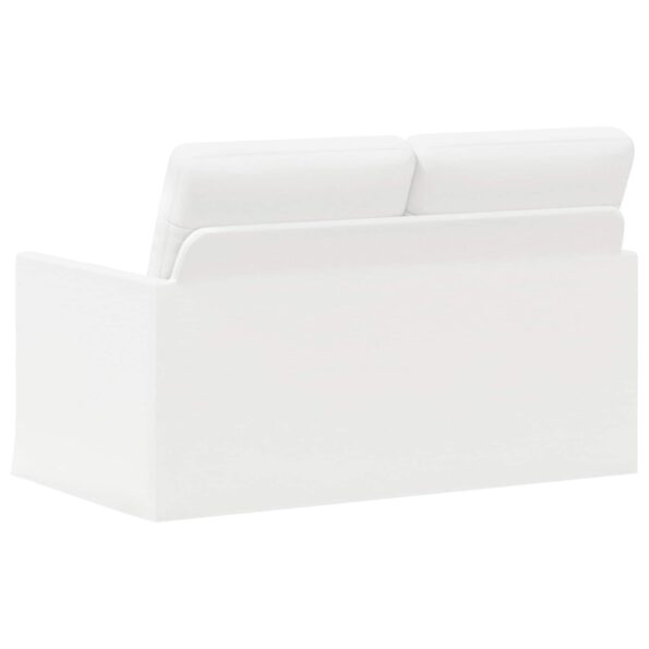vidaXL Sofa pre 2 osoby Biela 130 x 81 x 82 cm Látka – Obrázok 5