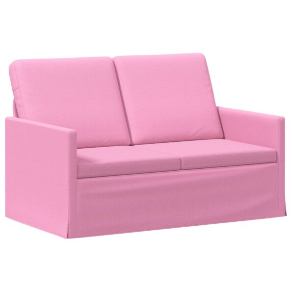 vidaXL Sofa pre 2 osoby Ružová 130 x 81 x 82 cm Látka – Obrázok 2