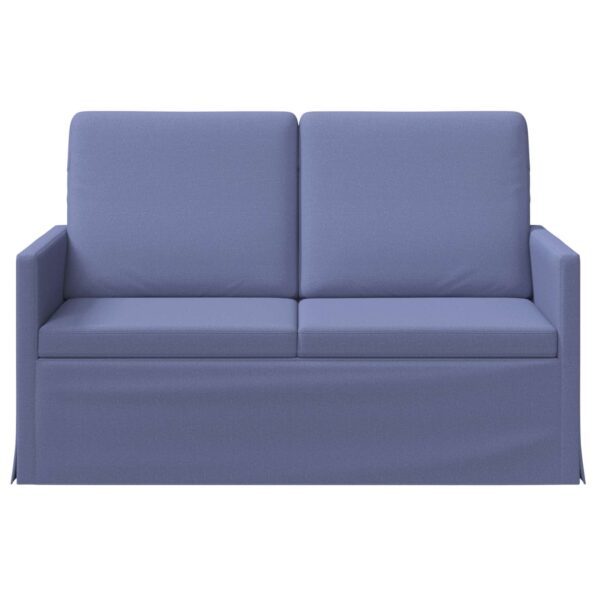 vidaXL Sofa pre 2 osoby Modrá džínovina 130 x 81 x 82 cm Látka – Obrázok 3