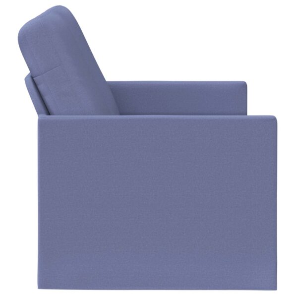 vidaXL Sofa pre 2 osoby Modrá džínovina 130 x 81 x 82 cm Látka – Obrázok 4