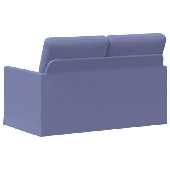 vidaXL Sofa pre 2 osoby Modrá džínovina 130 x 81 x 82 cm Látka – Obrázok 5