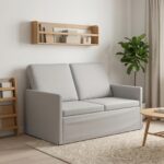 vidaXL Sofa pre 2 osoby Oblá šedá 130 x 81 x 82 cm Látka