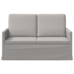 vidaXL Sofa pre 2 osoby Oblá šedá 130 x 81 x 82 cm Látka – Obrázok 3