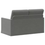vidaXL Sofa pre 2 osoby Tmavosivá 130 x 81 x 82 cm Zamat – Obrázok 5
