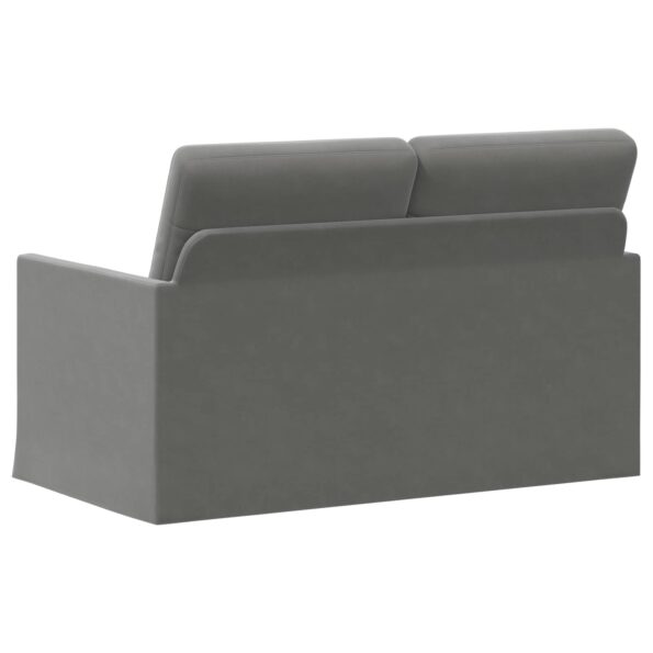 vidaXL Sofa pre 2 osoby Tmavosivá 130 x 81 x 82 cm Zamat – Obrázok 5