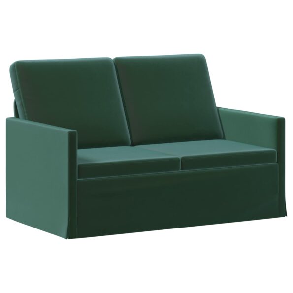 vidaXL Sofa pre 2 osoby Tmavozelená 130 x 81 x 82 cm Zamat – Obrázok 2