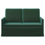 vidaXL Sofa pre 2 osoby Tmavozelená 130 x 81 x 82 cm Zamat – Obrázok 3