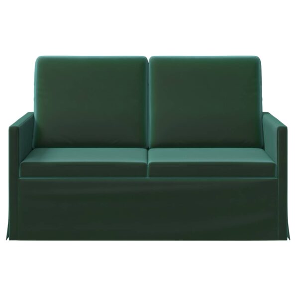 vidaXL Sofa pre 2 osoby Tmavozelená 130 x 81 x 82 cm Zamat – Obrázok 3