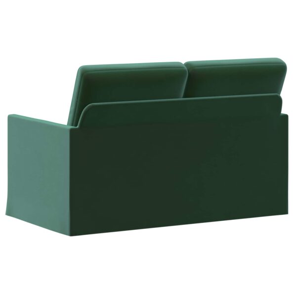 vidaXL Sofa pre 2 osoby Tmavozelená 130 x 81 x 82 cm Zamat – Obrázok 5