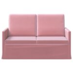 vidaXL Sofa pre 2 osoby Ružová 130 x 81 x 82 cm Zamat – Obrázok 3