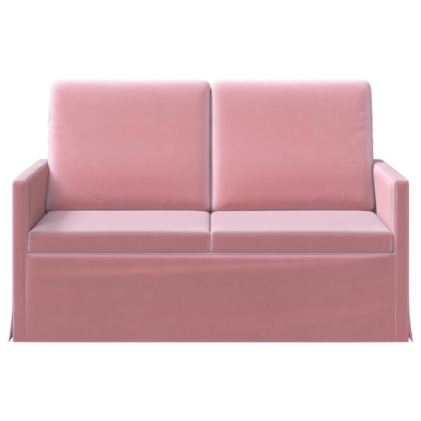 vidaXL Sofa pre 2 osoby Ružová 130 x 81 x 82 cm Zamat – Obrázok 3