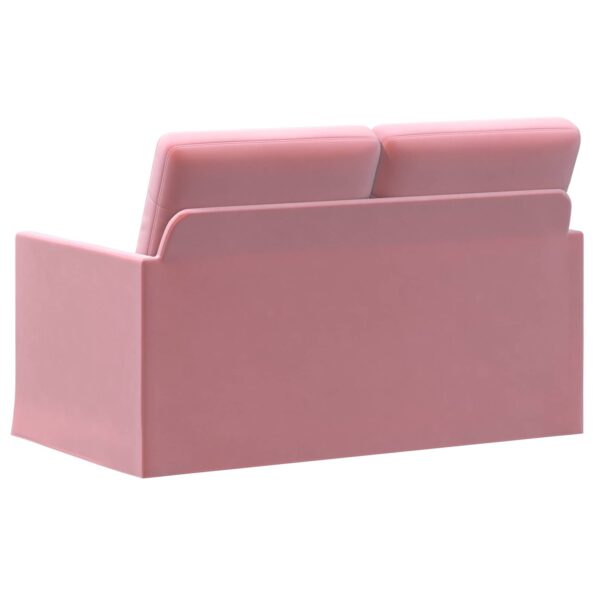 vidaXL Sofa pre 2 osoby Ružová 130 x 81 x 82 cm Zamat – Obrázok 5