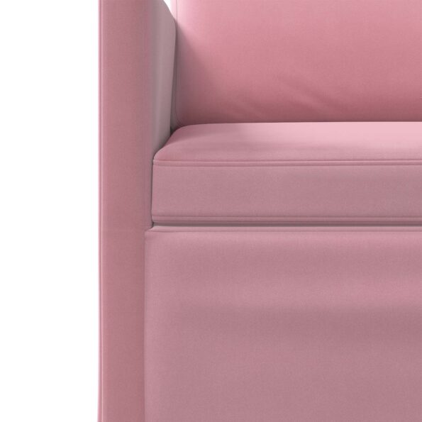 vidaXL Sofa pre 2 osoby Ružová 130 x 81 x 82 cm Zamat – Obrázok 6