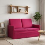 vidaXL Sofa pre 2 osoby Víno červené 130 x 81 x 82 cm Zamat