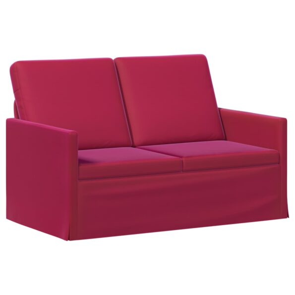 vidaXL Sofa pre 2 osoby Víno červené 130 x 81 x 82 cm Zamat – Obrázok 2