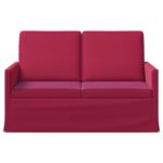 vidaXL Sofa pre 2 osoby Víno červené 130 x 81 x 82 cm Zamat – Obrázok 3