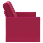 vidaXL Sofa pre 2 osoby Víno červené 130 x 81 x 82 cm Zamat – Obrázok 4