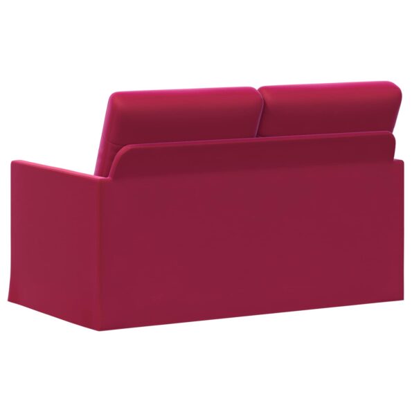 vidaXL Sofa pre 2 osoby Víno červené 130 x 81 x 82 cm Zamat – Obrázok 5