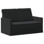 vidaXL Sofa pre 2 osoby Čierna 130 x 81 x 82 cm Zamat – Obrázok 2
