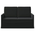 vidaXL Sofa pre 2 osoby Čierna 130 x 81 x 82 cm Zamat – Obrázok 3
