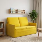 vidaXL Sofa pre 2 osoby Žltá 130 x 81 x 82 cm Zamat