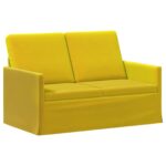 vidaXL Sofa pre 2 osoby Žltá 130 x 81 x 82 cm Zamat – Obrázok 2
