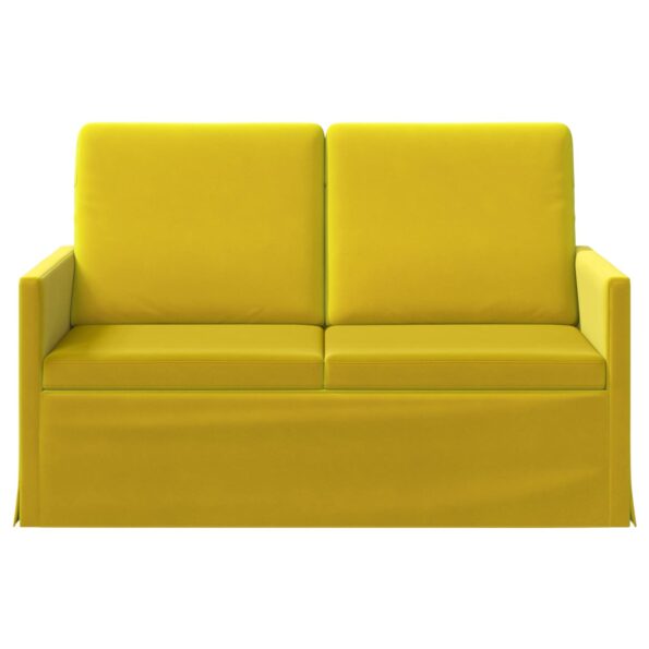 vidaXL Sofa pre 2 osoby Žltá 130 x 81 x 82 cm Zamat – Obrázok 3
