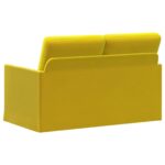 vidaXL Sofa pre 2 osoby Žltá 130 x 81 x 82 cm Zamat – Obrázok 5