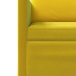 vidaXL Sofa pre 2 osoby Žltá 130 x 81 x 82 cm Zamat – Obrázok 6