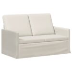 vidaXL Sofa pre 2 osoby Krémová 130 x 81 x 82 cm Zamat – Obrázok 2
