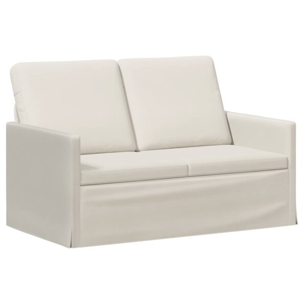 vidaXL Sofa pre 2 osoby Krémová 130 x 81 x 82 cm Zamat – Obrázok 2