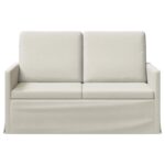 vidaXL Sofa pre 2 osoby Krémová 130 x 81 x 82 cm Zamat – Obrázok 3