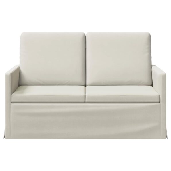 vidaXL Sofa pre 2 osoby Krémová 130 x 81 x 82 cm Zamat – Obrázok 3