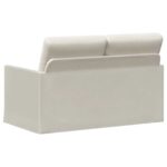 vidaXL Sofa pre 2 osoby Krémová 130 x 81 x 82 cm Zamat – Obrázok 5