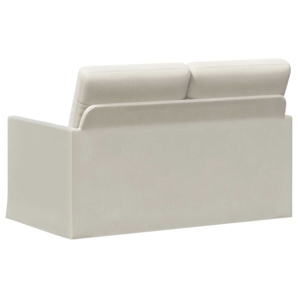 vidaXL Sofa pre 2 osoby Krémová 130 x 81 x 82 cm Zamat – Obrázok 5