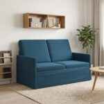 vidaXL Sofa pre 2 osoby Modrá 130 x 81 x 82 cm Zamat