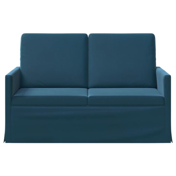 vidaXL Sofa pre 2 osoby Modrá 130 x 81 x 82 cm Zamat – Obrázok 3