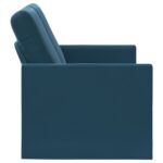 vidaXL Sofa pre 2 osoby Modrá 130 x 81 x 82 cm Zamat – Obrázok 4