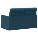 vidaXL Sofa pre 2 osoby Modrá 130 x 81 x 82 cm Zamat – Obrázok 5
