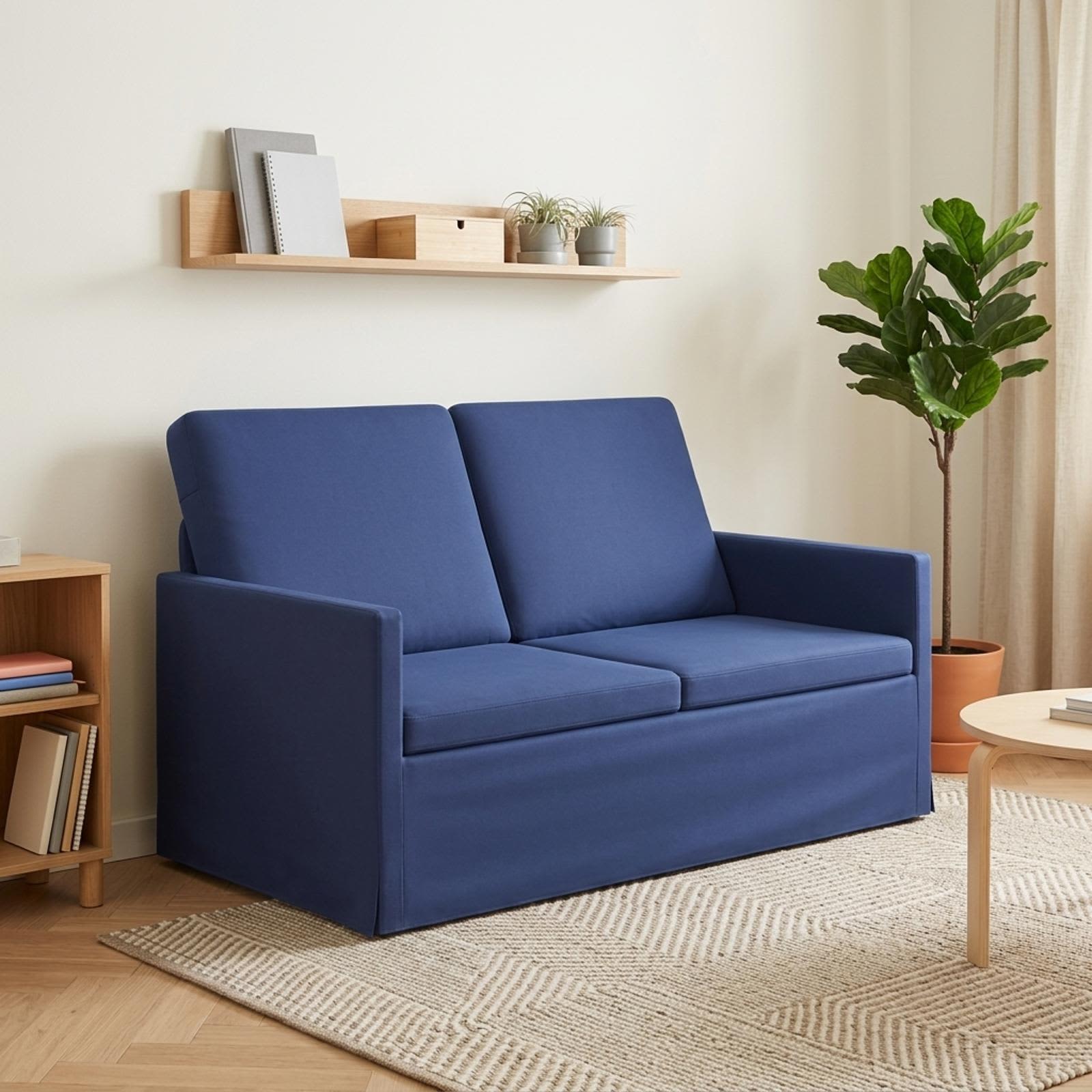 42041066_1.jpg vidaXL Sofa pre 2 osoby Policajná modrá 130 x 81 x 82 cm Zamat – Obrázok 1