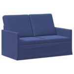 vidaXL Sofa pre 2 osoby Policajná modrá 130 x 81 x 82 cm Zamat – Obrázok 2