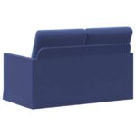 vidaXL Sofa pre 2 osoby Policajná modrá 130 x 81 x 82 cm Zamat – Obrázok 5