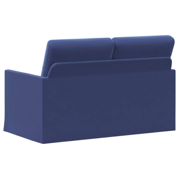 vidaXL Sofa pre 2 osoby Policajná modrá 130 x 81 x 82 cm Zamat – Obrázok 5