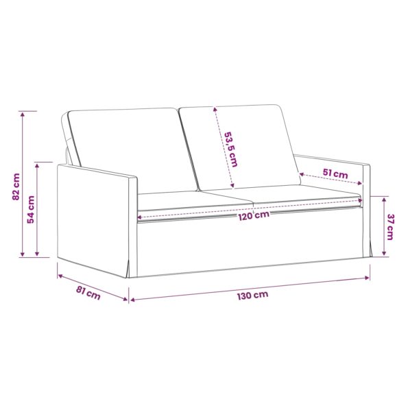 vidaXL Sofa pre 2 osoby Jungle Green 130 x 81 x 82 cm – Obrázok 9
